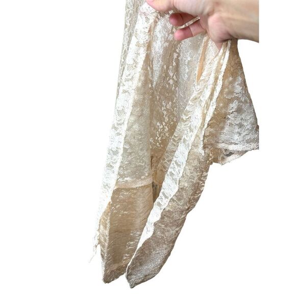 Vintage Dawn Joy 80s/90s Light Pink Lace Coquette Cottagecore Lace Maxi Dress Si - Picture 9 of 15